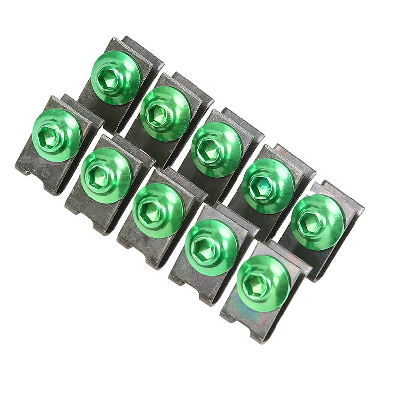 7 Color 6mm Sportbike Fairing Body Bolts Kit Screw Spire Speed Fastener Clip Nuts