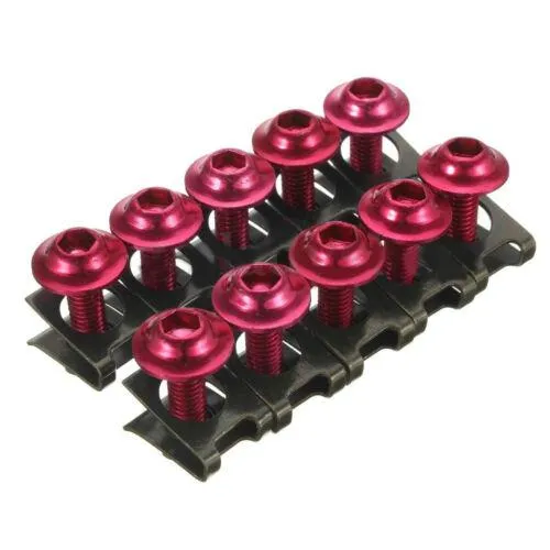 7 Color 6mm Sportbike Fairing Body Bolts Kit Screw Spire Speed Fastener Clip Nuts