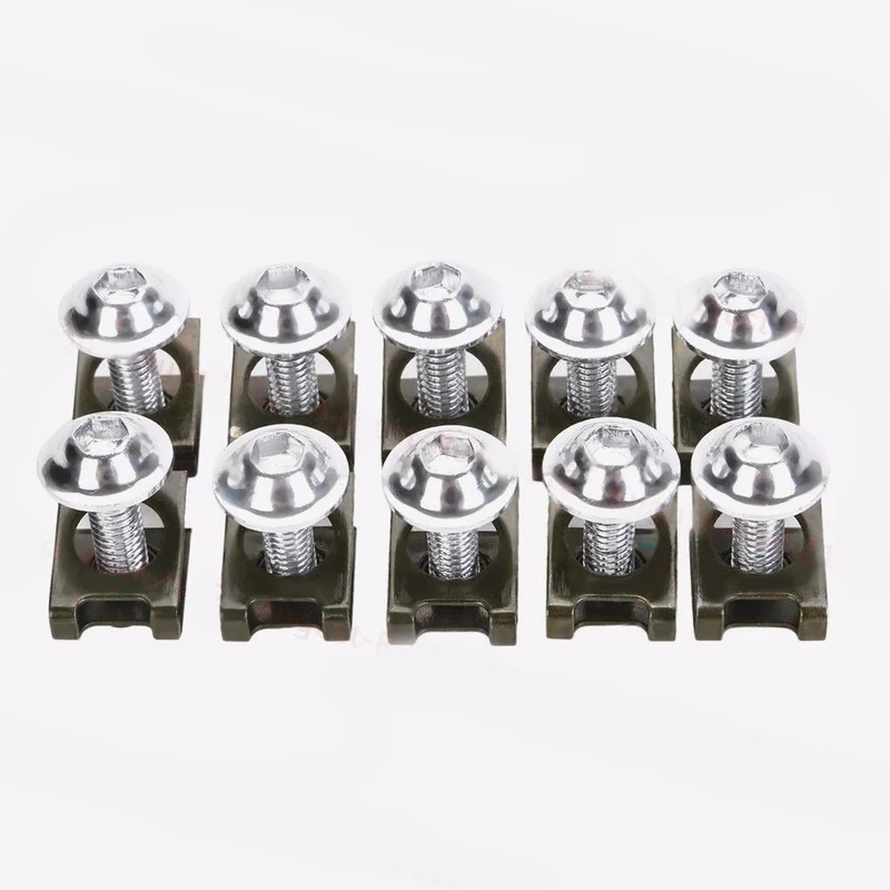 7 Color 6mm Sportbike Fairing Body Bolts Kit Screw Spire Speed Fastener Clip Nuts