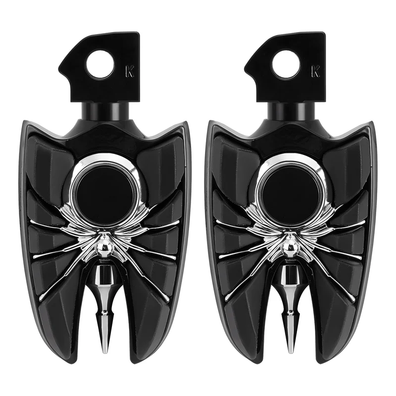 Wide Footpegs For Kawasaki Vulcan S EN650 2015-2023 w/Rubber Inlays Wear Pegs