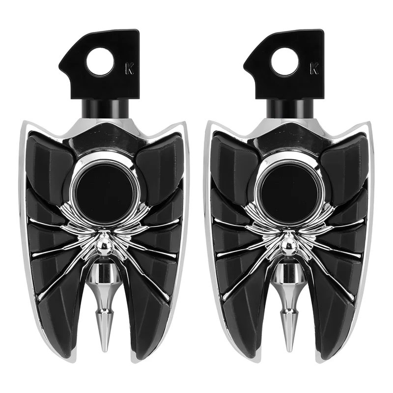 Wide Footpegs For Kawasaki Vulcan S EN650 2015-2023 w/Rubber Inlays Wear Pegs