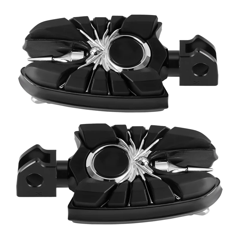 Wide Footpegs For Kawasaki Vulcan S EN650 2015-2023 w/Rubber Inlays Wear Pegs
