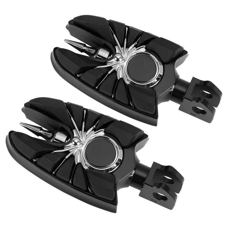 Wide Footpegs For Kawasaki Vulcan S EN650 2015-2023 w/Rubber Inlays Wear Pegs