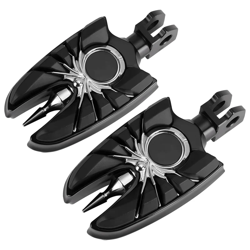 Wide Footpegs For Kawasaki Vulcan S EN650 2015-2023 w/Rubber Inlays Wear Pegs