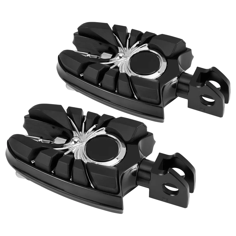 Wide Footpegs For Kawasaki Vulcan S EN650 2015-2023 w/Rubber Inlays Wear Pegs
