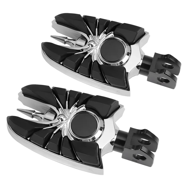 Wide Footpegs For Kawasaki Vulcan S EN650 2015-2023 w/Rubber Inlays Wear Pegs