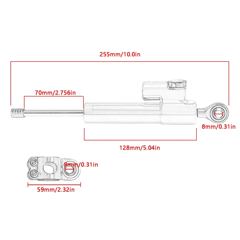 CNC Steering Damper Linear Stabilizer Universal For Motorcycles Electric Scooter