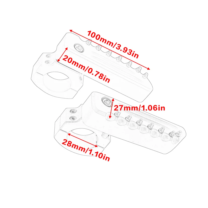 Universal Crash Bar Highway Footrest Foot Pegs Pedals 22-28mm Rotatable Aluminum