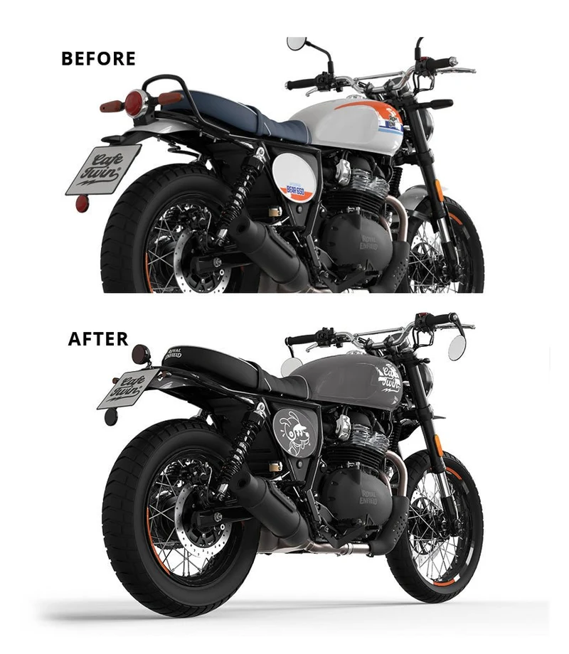 Portatarga Corto Cafe Twin per Royal Enfield Bear 650