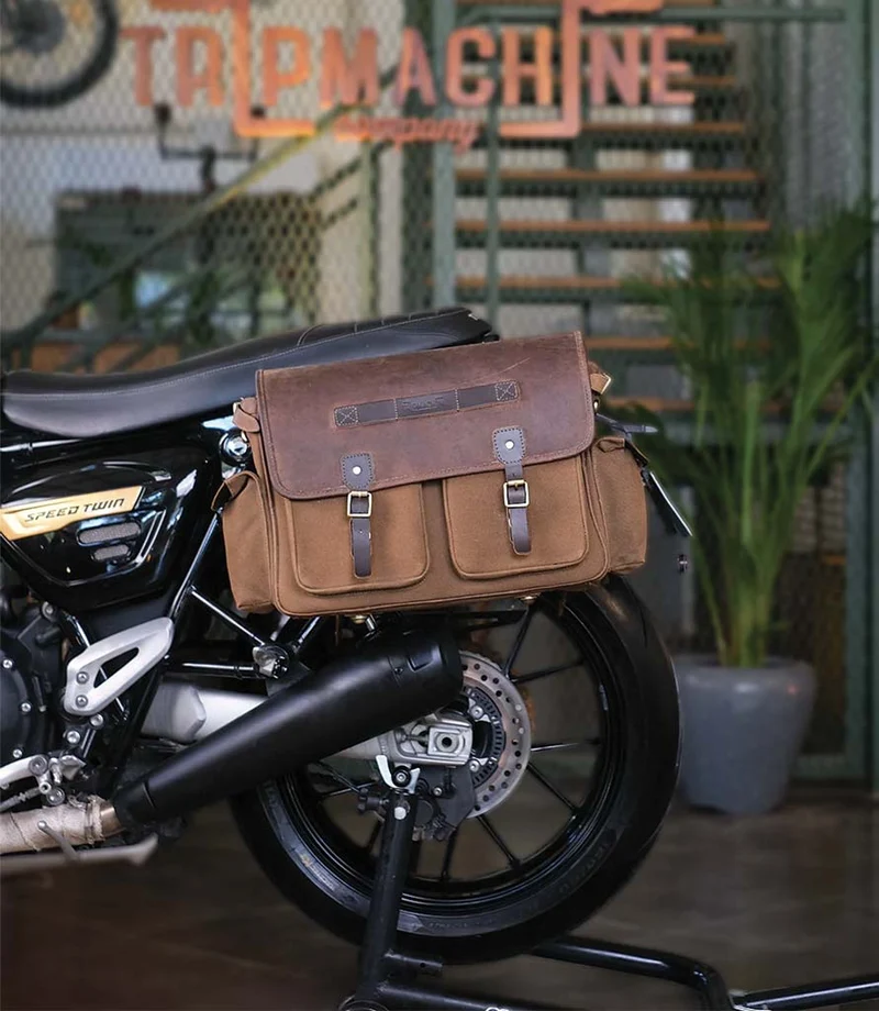 Coppia di Borse Expedition Marroni con Telai per Speed Twin 1200 / Thruxton 1200