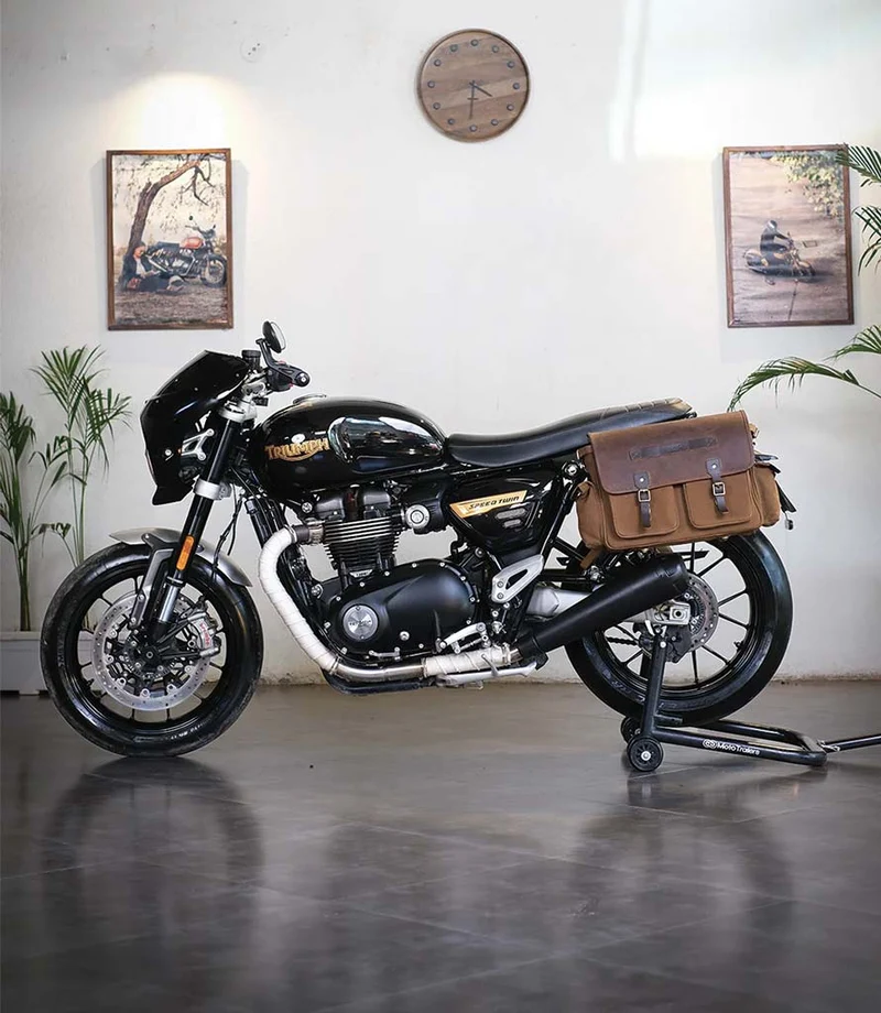 Coppia di Borse Expedition Marroni con Telai per Speed Twin 1200 / Thruxton 1200