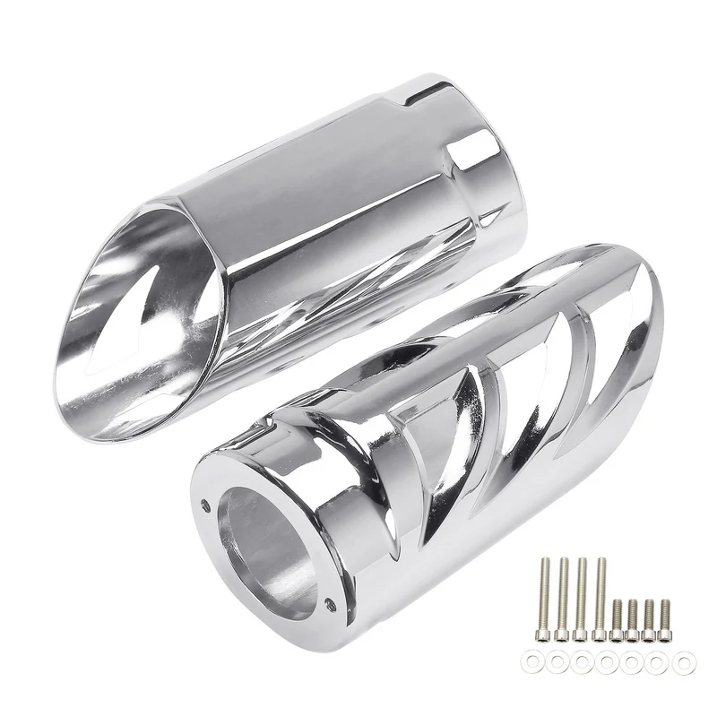Chrome/Black Upper Fork Slider Covers For Harley Touring Models 1997-2017 Front Shocks