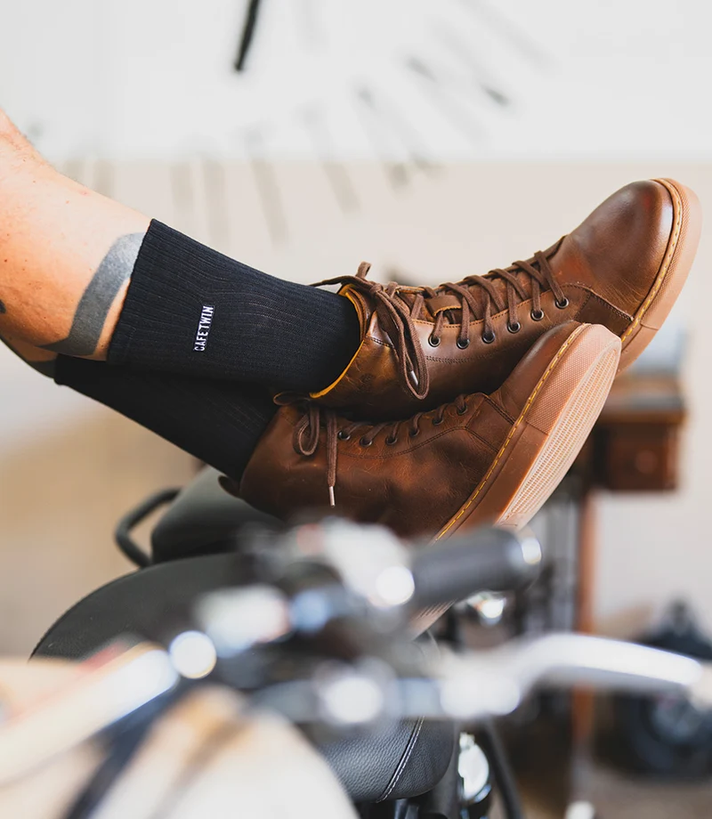 Calzini Moto Cafe Twin Garage Socks Neri