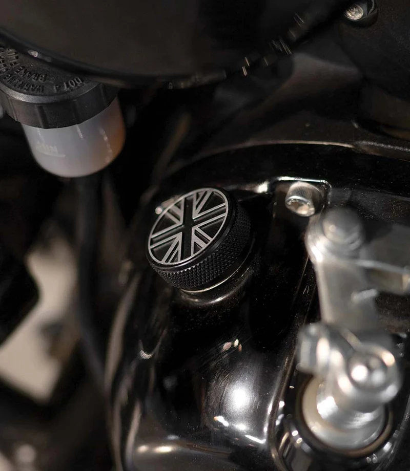 Tappo Olio Motore Nero Union Jack per Royal Enfield