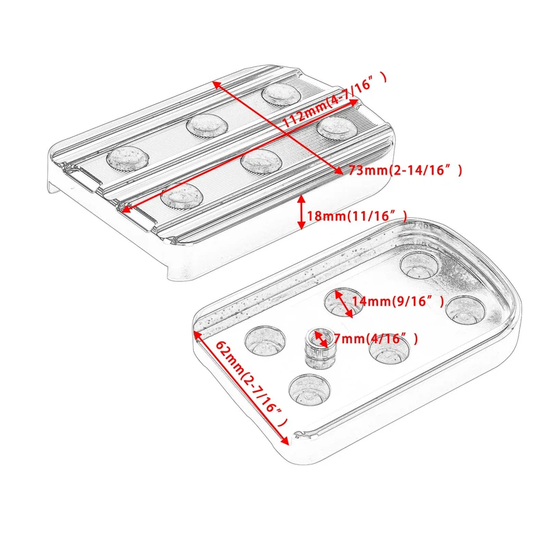 Foot Brake Pedal Pad For Harley Dyna Switchback FLD, Touring Road King