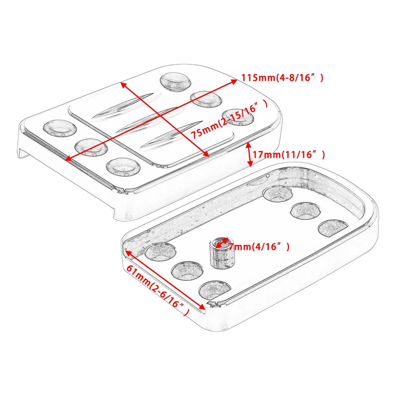 Foot Brake Pedal Pad For Harley Dyna Switchback FLD, Touring Road King