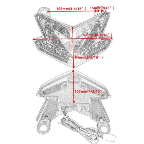 LED Taillight Integrated Turn Signals For Kawasaki Ninja ZX-6R ZX636 2013-2018