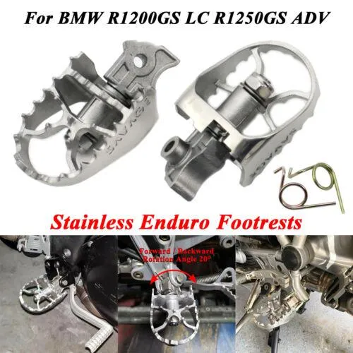 Enduro Rider Footpegs Front Footrests For BMW R1200GS LC R1250GS Adventure Stainless Steel