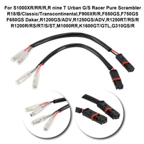 For BMW Turn Signals 2 Pin Plugs Wire Adapters Indicator Bullet Connectors Cable