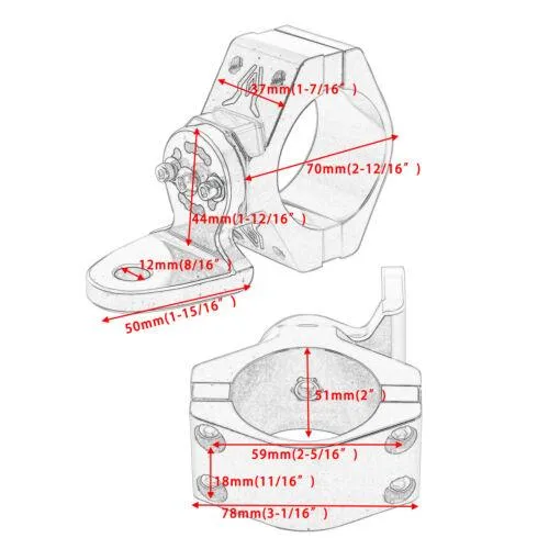 ATV/UTV 1.75-2” Roll Cage Flag Pole Mount Chasing Light Bracket Holder For Polaris RZR, Can-Am Maverick X3