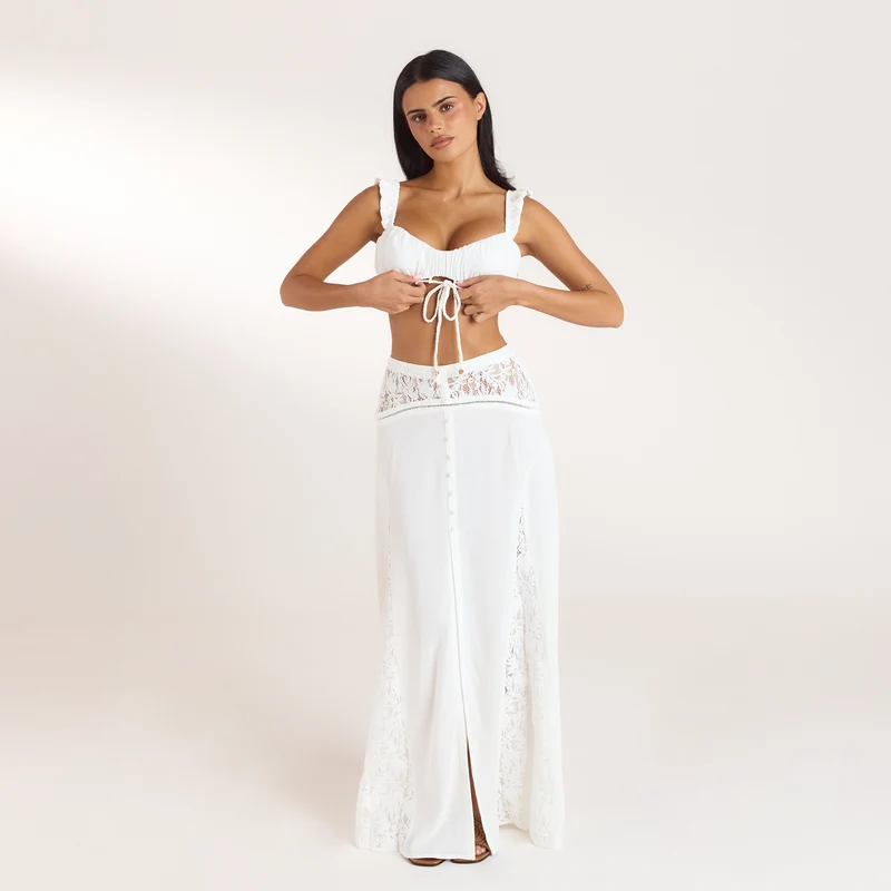 Gerüschtes Bralette - Crèmefarbe