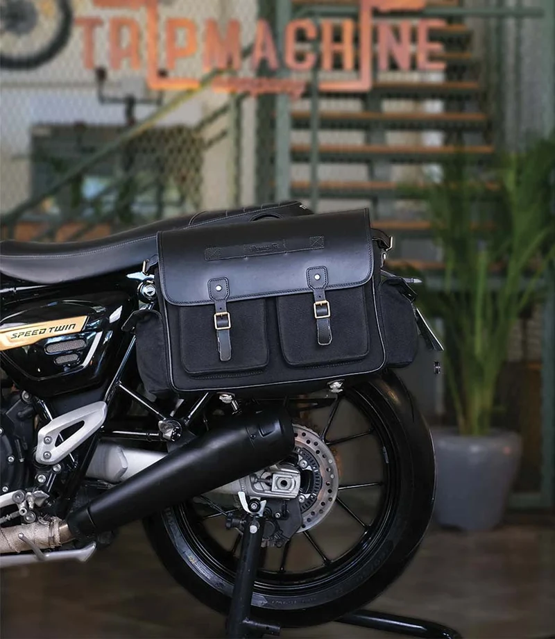Coppia di Borse Expedition Nere con Telai per Speed Twin 1200 / Thruxton 1200