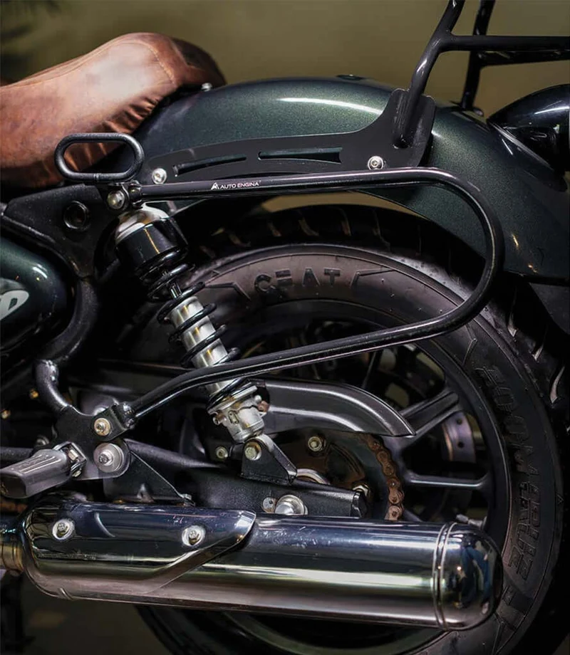 Coppia di Borse Expedition Nere con Telai per Meteor 350 / Classic Gohan
