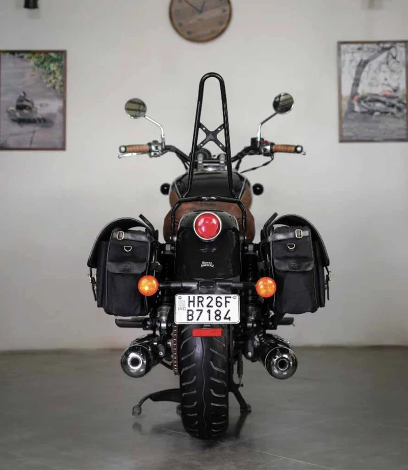 Coppia di Borse Expedition Nere con Telai per Meteor 350 / Classic Gohan