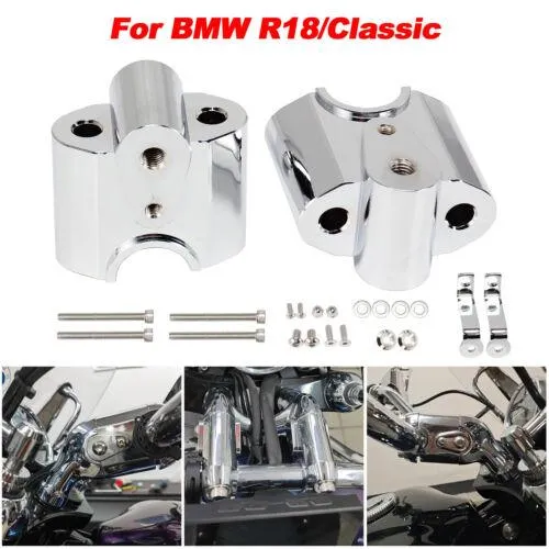 Chrome Plated Handlebar Risers For BMW R18/Classic 2020-2022 Height Up Adapters