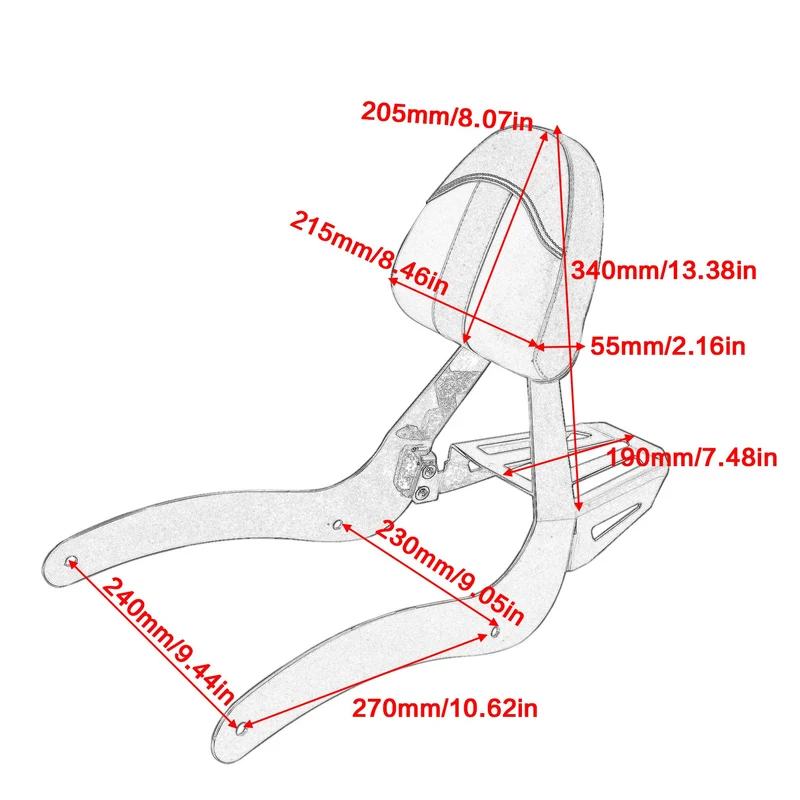 For Indian Scout Bobber Driver Passenger Solo Seat Backrest Rear Luggage Rack