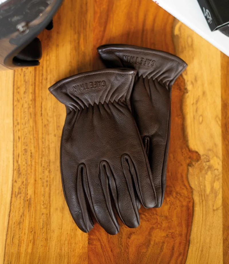 Guanto Moto Vintage Worker Marrone in Pelle