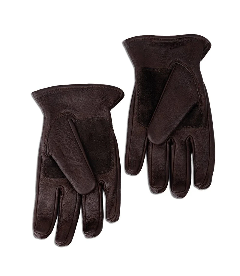 Guanto Moto Vintage Worker Marrone in Pelle