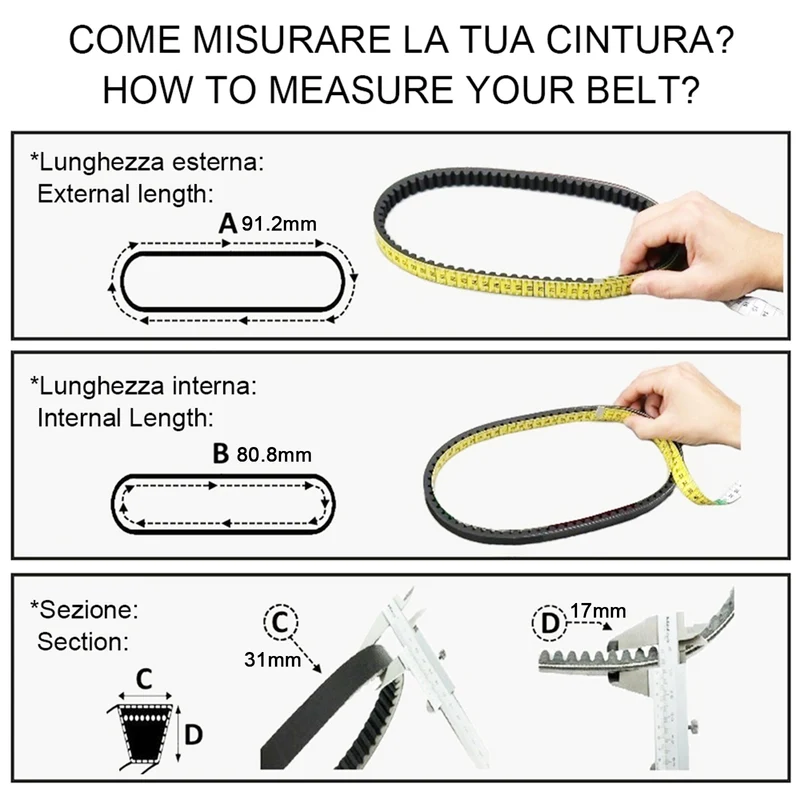 CVT Clutch Transmission Drive Belt For BMW K18 C600/C650 Sport, K19 C650GT