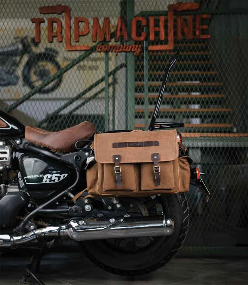 Coppia di Borse Expedition Marroni con Telai per Super Meteor 650 / Shotgun 650