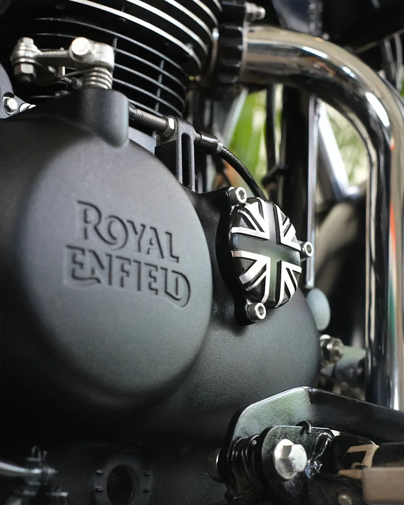 Kit Tappo Carter e Tappo Olio "Union Jack" per Royal Enfield 350cc