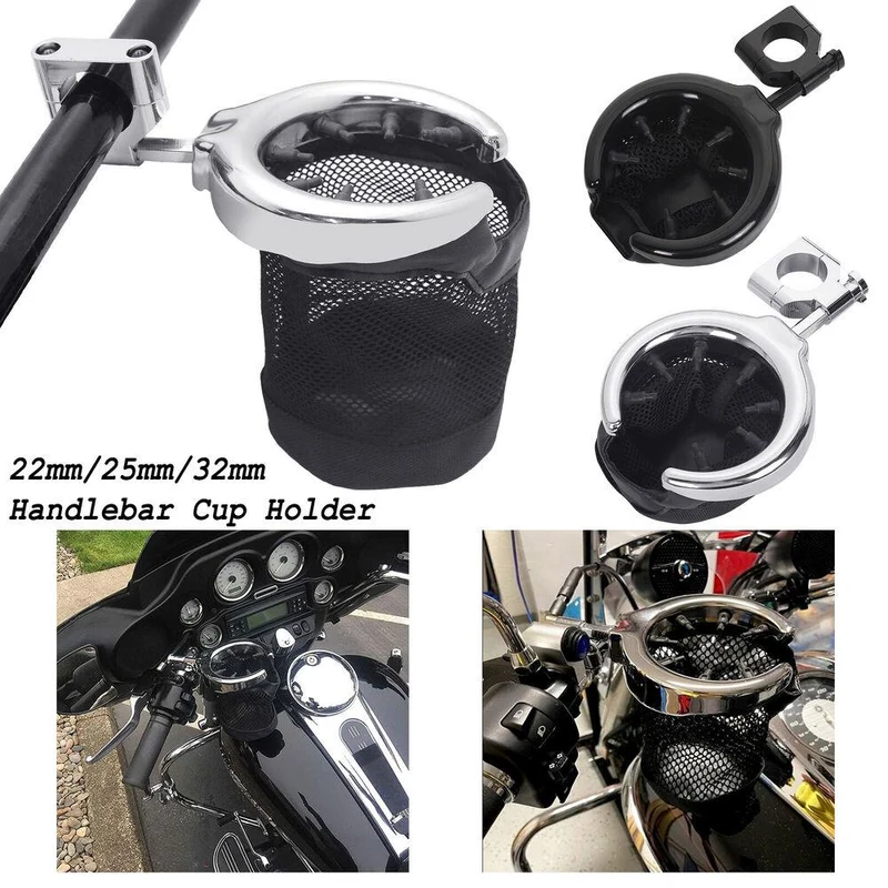 Motorcycle Cup Holder Handlebar Drink Bracket For 22mm 25mm 32mm