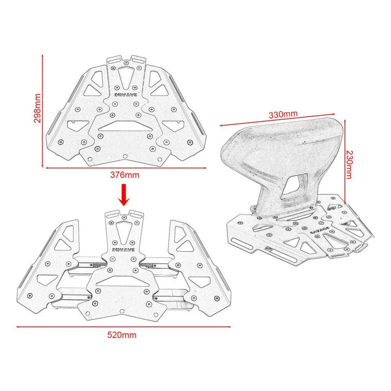 Rear Luggage Rack Extendable For Honda Africa Twin CRF1000L Backrest