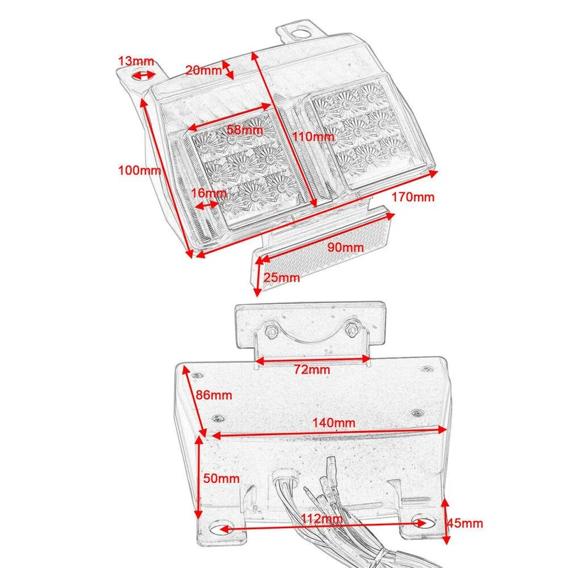 LED Taillight For Ducati 748 916 996 94-03, 998 02-04 Turn Signals