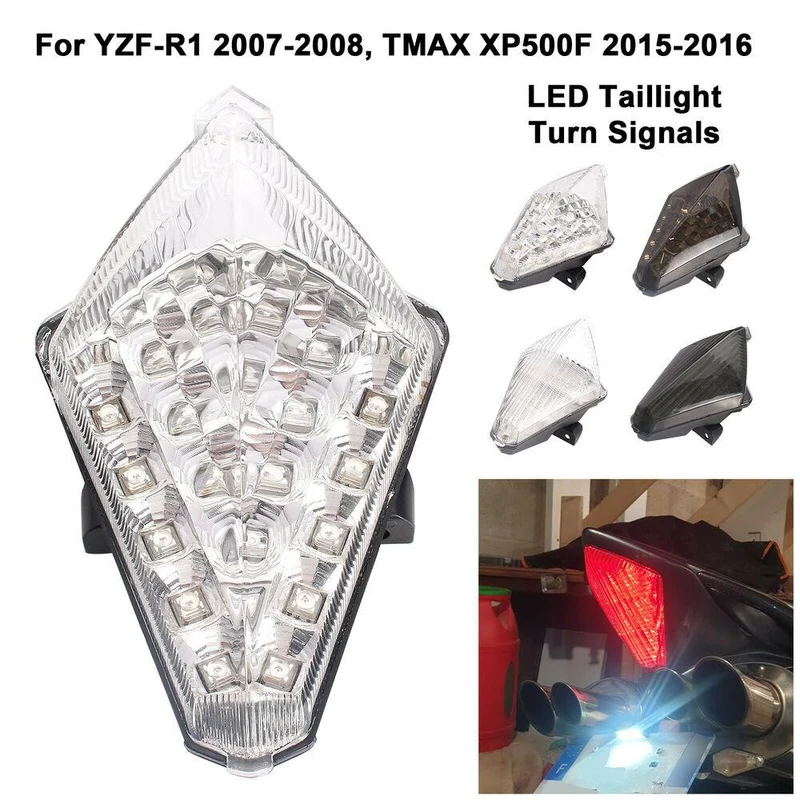 LED Taillight w/Turn Signals For Yamaha R1 07-08,TMAX XP500F 15-16