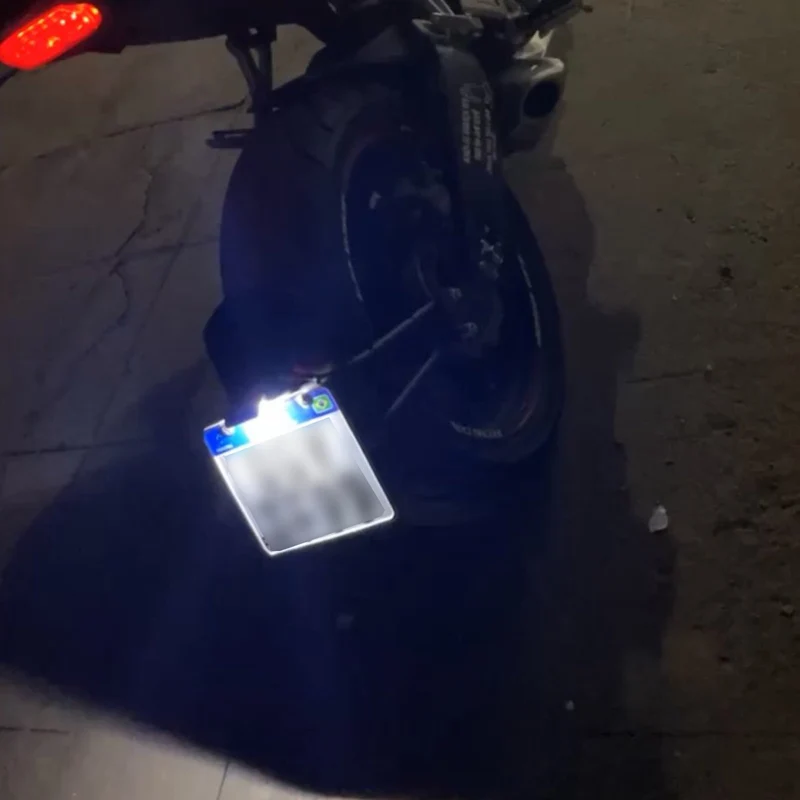 Motorcycle LED License Plate Light 12V Tail Flashing Light 3 Wires