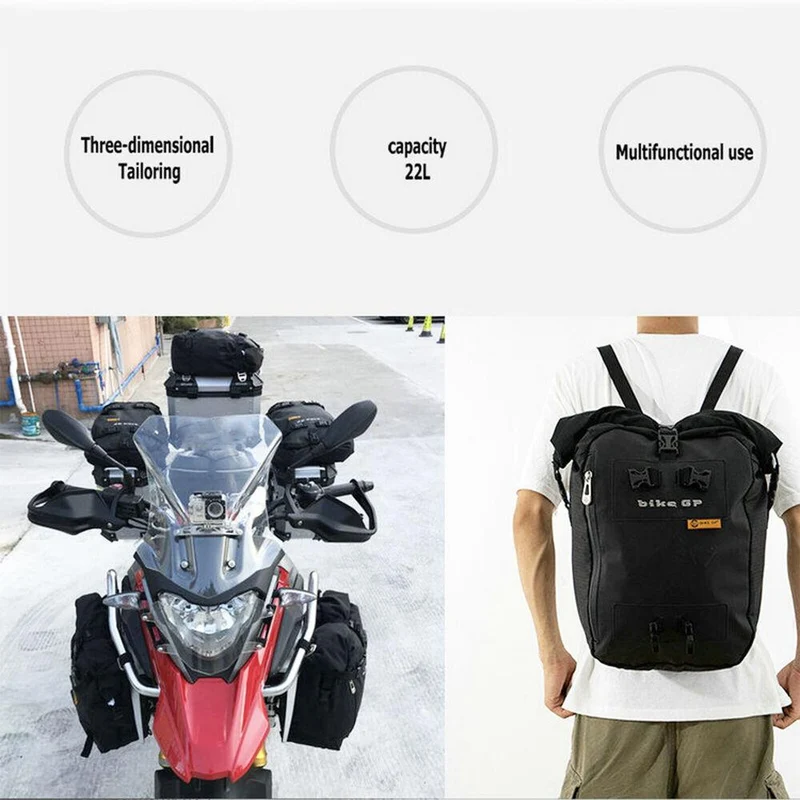 22L Multi-function Motorcycle Backpack Tail Bag Outdoor Riding