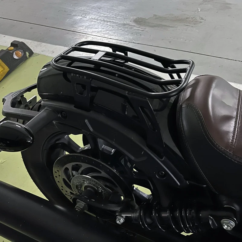 Curved Solo Luggage Rack For Indian Scout Bobber Twenty Sixty Gloss Black