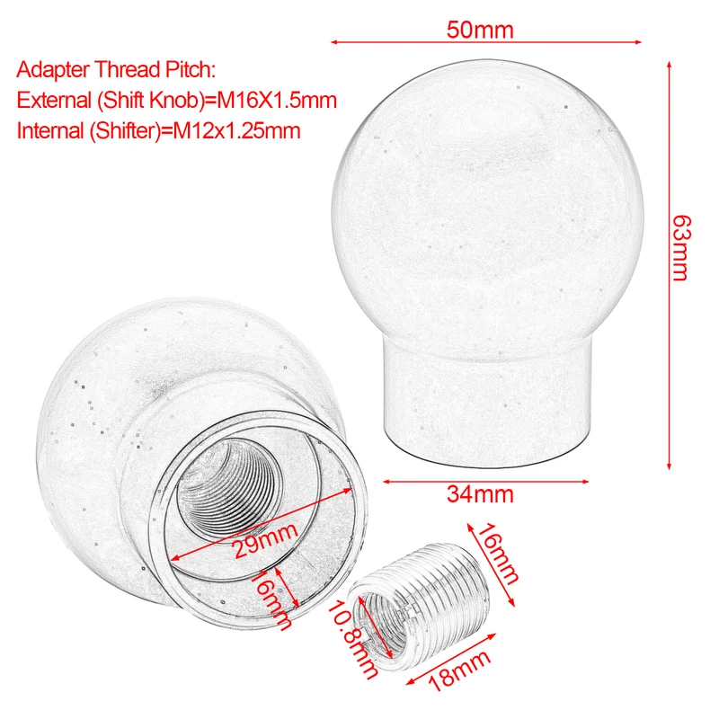 Screw-in Manual Shift Knob For Ford Mustang Focus RS Fiesta Toyota