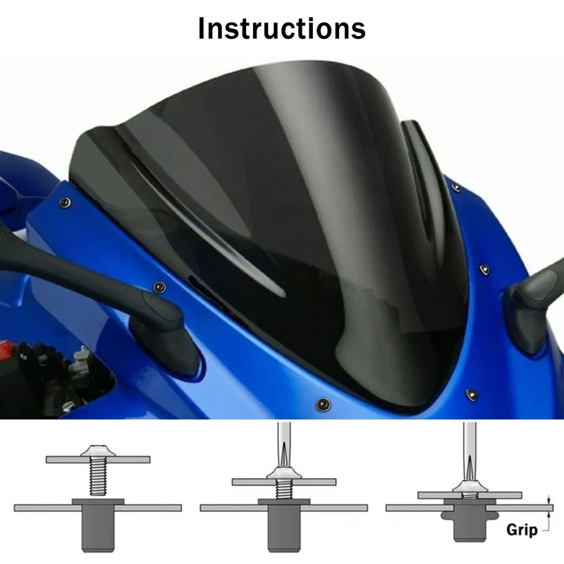 M5 Rubber Well Nuts Kit Windscreen Windshield Fairing Bolts