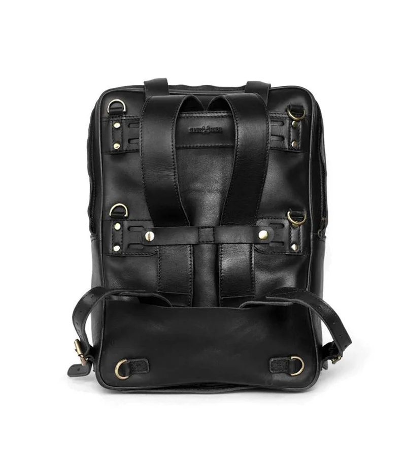 Zaino Moto Eastwood in pelle Nera Trip Machine