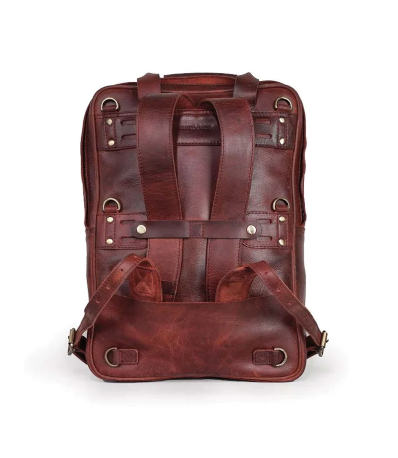 Zaino Moto Eastwood in pelle Cherry Red Trip Machine
