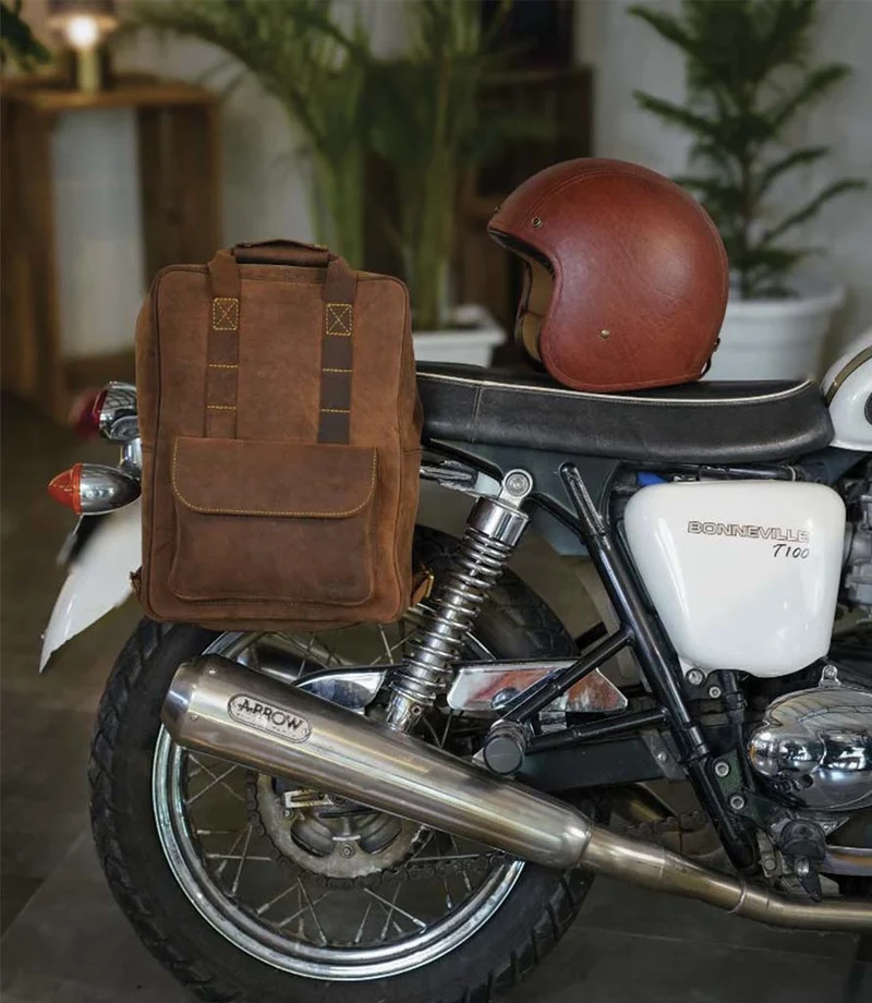 Zaino Moto Eastwood in pelle Marrone Trip Machine
