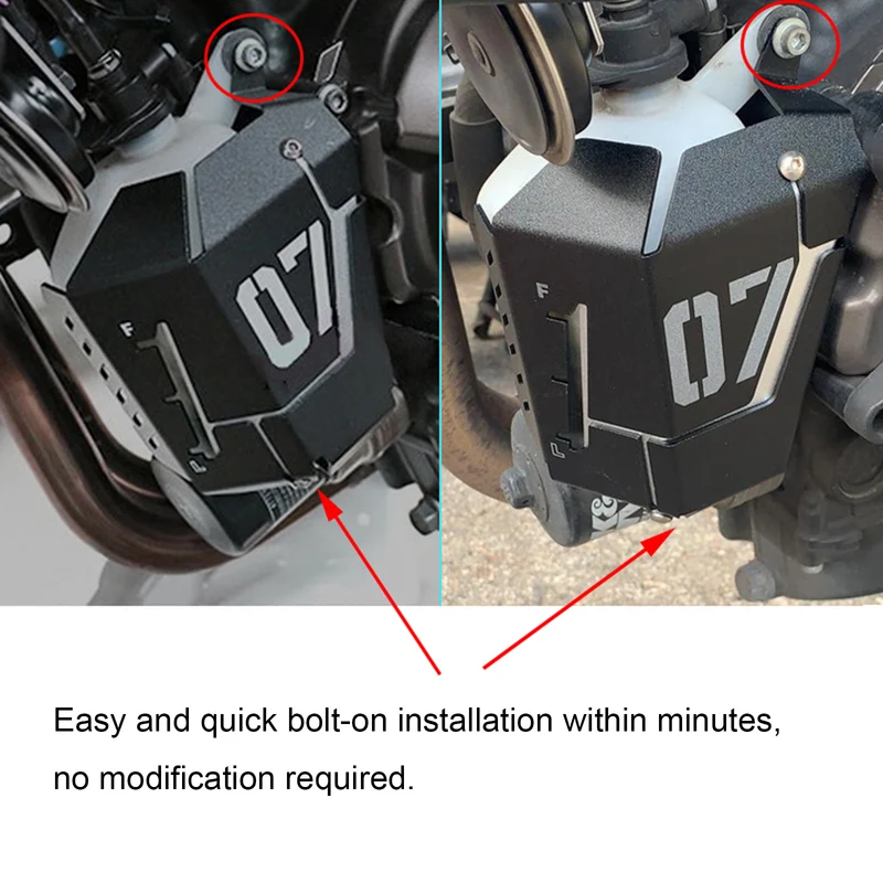 Radiator Coolant Recovery Tank Guard Reservoir Cover For Yamaha MT-07/FZ07 14-21