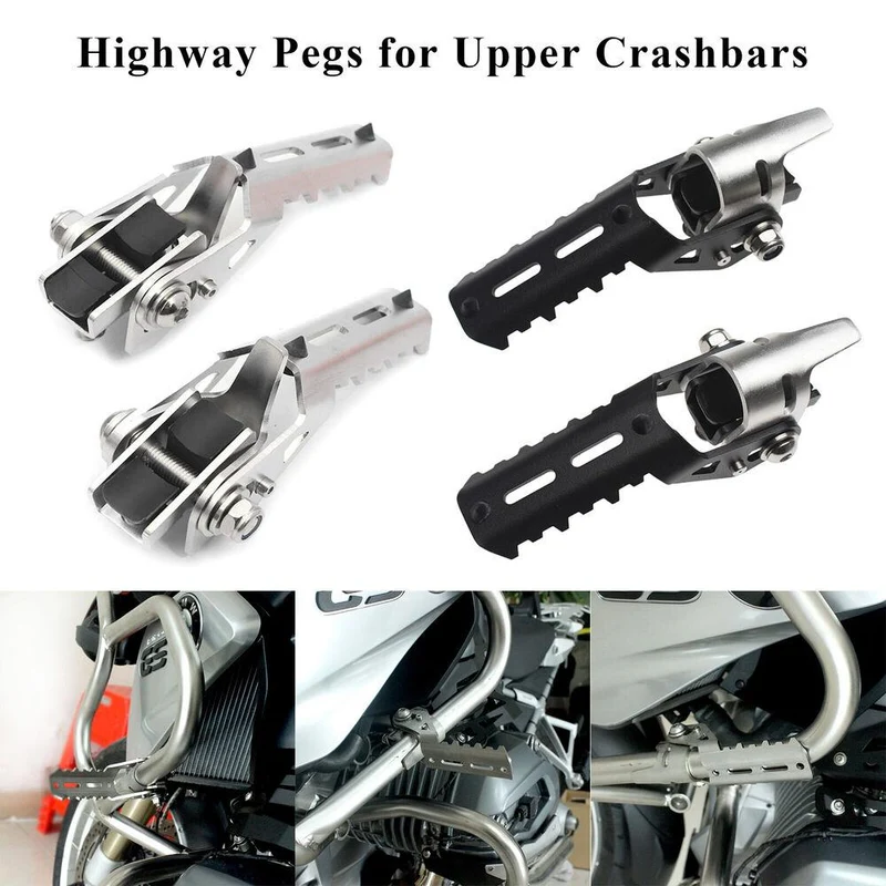 Highway Pegs 25mm Crash Bar Front Footrests For BMW R1200GS LC