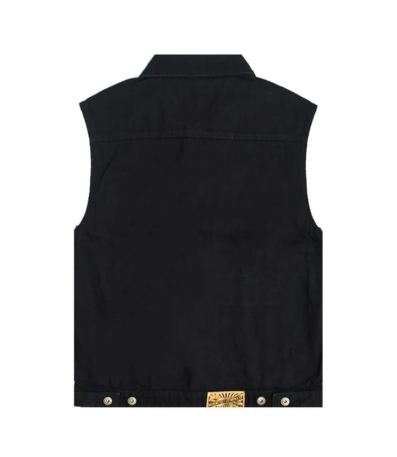 Gilet Moto in Jeans Nero - MCS